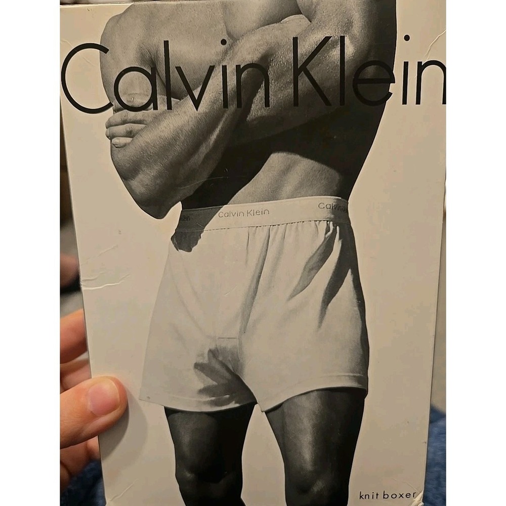 Vintage Calvin Klein Knit Black Boxer M 100% Cotton 1994 Made in Hong Kong NWT